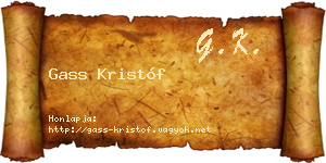 Gass Kristóf névjegykártya
